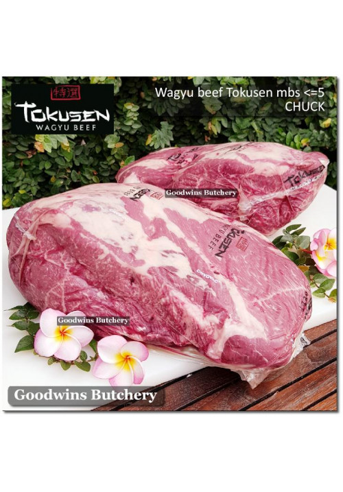 Beef CHUCK Wagyu Tokusen marbling <=5 aged whole cut CHILLED 5-6 kg (price/kg) PREORDER 2-7 days notice